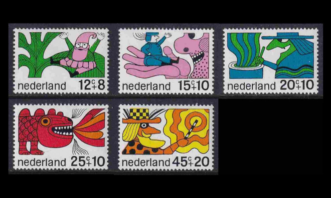 Alankomaat 905-9 ** Voor het Kind satuhahmoja (1968)