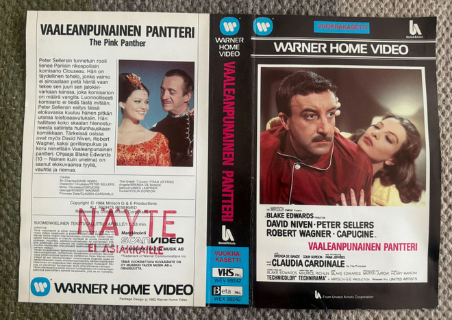 VHS KANSILEHTI : VAALEANPUNAINEN PANTTERI / THE PINK PANTHER