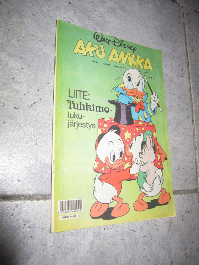 Aku Ankka 1991 / 33 - 14.8.1991 Liite: Tuhkimo lukujärjestys