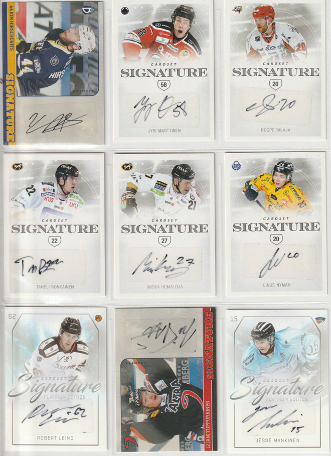 2019-20 Cardset Signature # Roope Talaja Sport /125