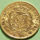 Sardinia 20 Lira 1826 kulta raha, harvinainen, keräilyyn. - pikkukuva 2