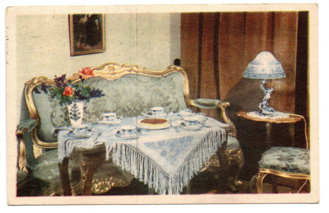 Vanha kortti, ARTKO 134/10, kahvipöytä, vuodelta 1948