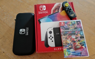 Nintendo Switch Oled + Mario Kart 8 + Muistikortti + muuta!
