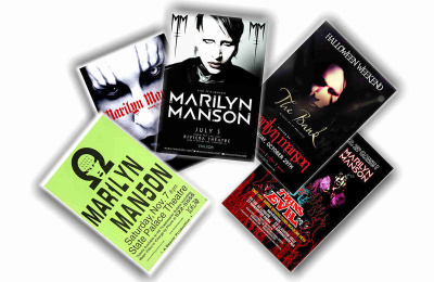 MARILYN MANSON - julistesetti A4 x 5 (mm. UPEA lahja!!) #1
