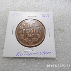 10  penniä  1867  kulkematon, tasaisesti hieman patinoitunut - pikkukuva 5