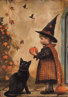 Halloween lapsi, hieno noita-asu