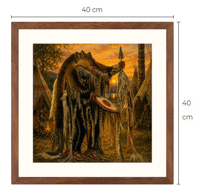 Uusi Intiaani art print kehystetty 40 cm x 40 cm