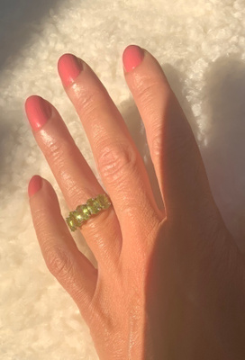 Sormus vihreät cubic zirkoniat 17,5-