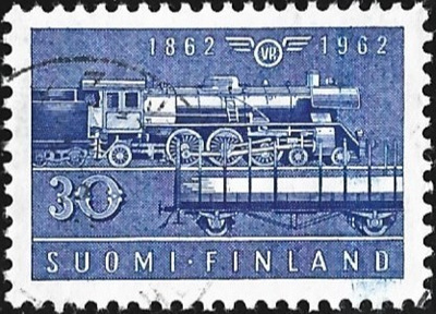 1962 Rautatie 100 vuotta 30 mk leimattu LaPe 544