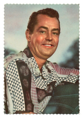 Vanha Rosoreunain kortti Filmitähti ALAN LADD. 1950-luku
