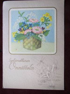 Onnittelukortti. Taittokortti