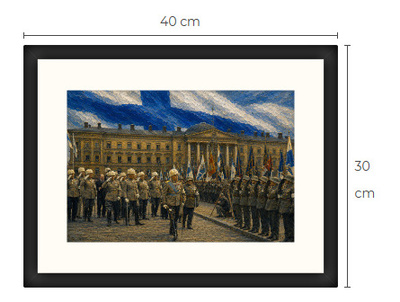 Uusi Mannerheim art print kehystetty 30 cm x 40 cm