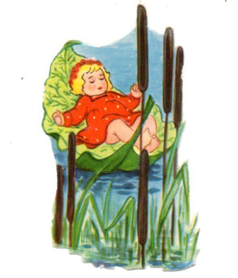 EAS 3094 / Peukaloliisa nukkuu lumpeen lehdellä. 1950-l.