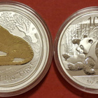 2 x 1 oz 999 hopeaa: Panda + Tiikeri, Lunar year 2010 (KD10) - pikkukuva 1