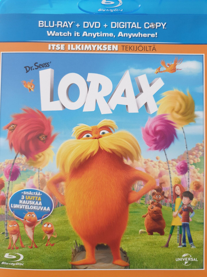 LORAX BLU-RAY + DVD SUOMIPUHE