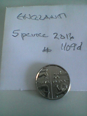 Englanti 5 pence 2016, km#1109d