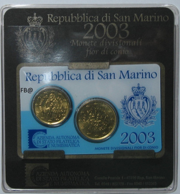2003 SAN MARINO MINIKIT  sis. 20c + 50c