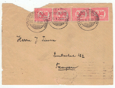 1918 Vaasa 10p 4-rivilö kuoren etusivu