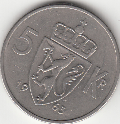 5 kr norge  1963 kl 5