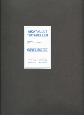 Aikataulut, Berglundin Liikenne, 1990