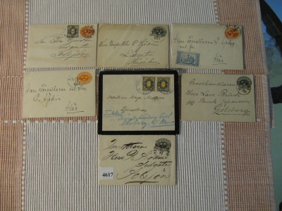 Ruotsin vanhoja kirjeitä 7 kpl 1895-1908