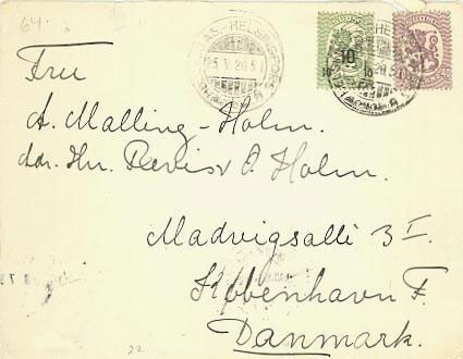 1919 10/5 ym kirje Tanskaan -20