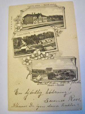 VANHA Postikortti Salo Perniö Rautatie Asema ym 1900-l