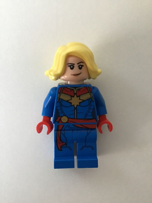 Lego minifiguuri - Captain Marvel - Bright Light Yellow Hair