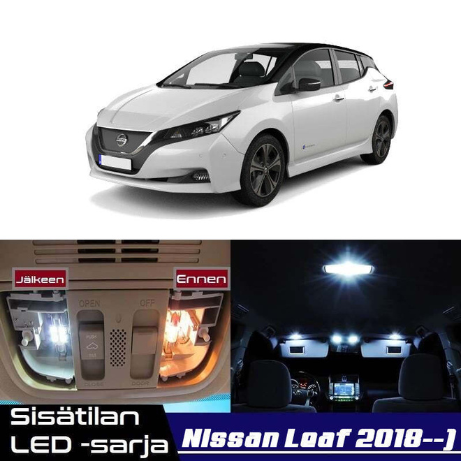 Nissan Leaf (ZE1) Sisätilan LED-sarja 9-osainen