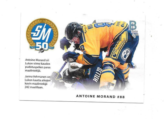 2024-25 BlueLine Matchcard #5/6 Antoine Morand Lukko