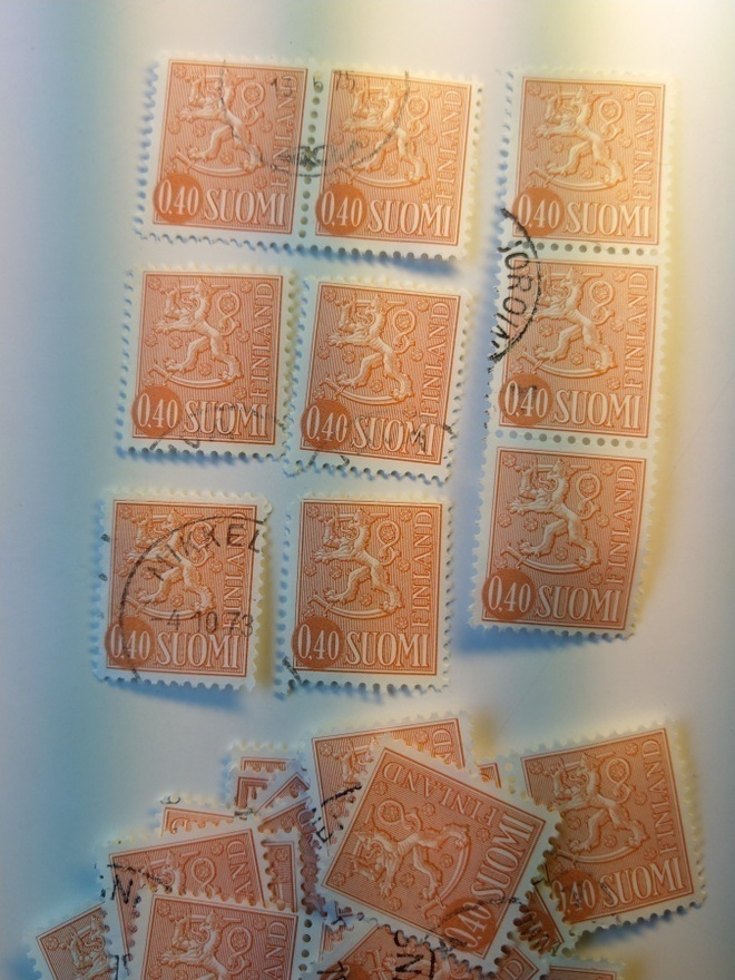 Malli 1963 Leijona oranssi postimerkki 0,40 markka