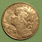 Sveitsi 10 Francs 1911 kultaraha. Harvinainen vuosi. - pikkukuva 3