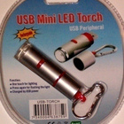 USB Mini LED Taskulamppu, uudelleen ladattava, 1.5h *UUSI* - pikkukuva 1