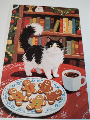Kissa joulu kortti, kulkematon.