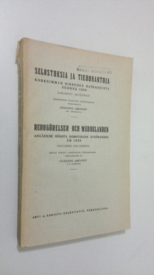 Gregori Aminoff : Selostuksia ja tiedonantoja Korkeimman ...