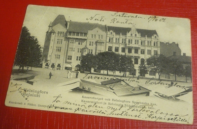 Helsinki,  Kasarmintori ja Helsingin Säästöpankin talo 1902