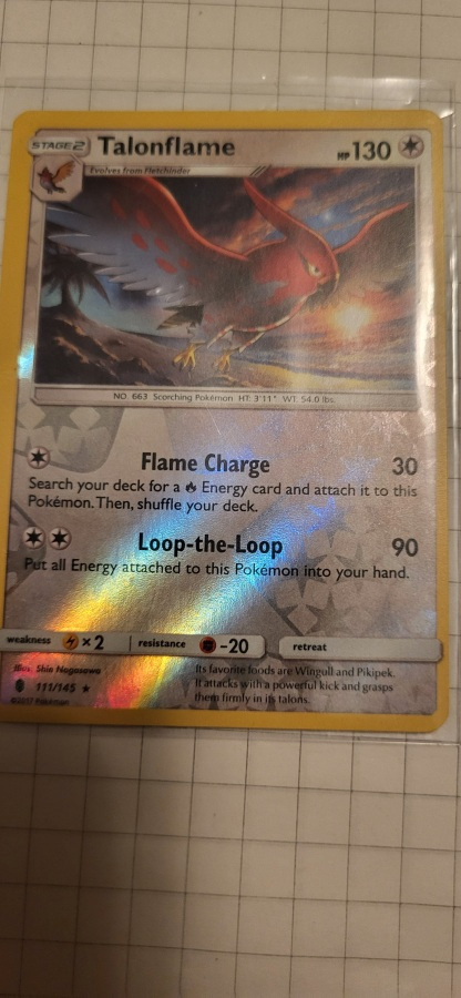 Talonflame 111/145 - Sun & Moon GR RH RARE Pokemon TCG card