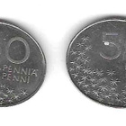 4 KPL 50 PENNIN KOLIKOITA 2KPL 1990 JA 2KPL 1991 KÄYTETTYJÄ - pikkukuva 1