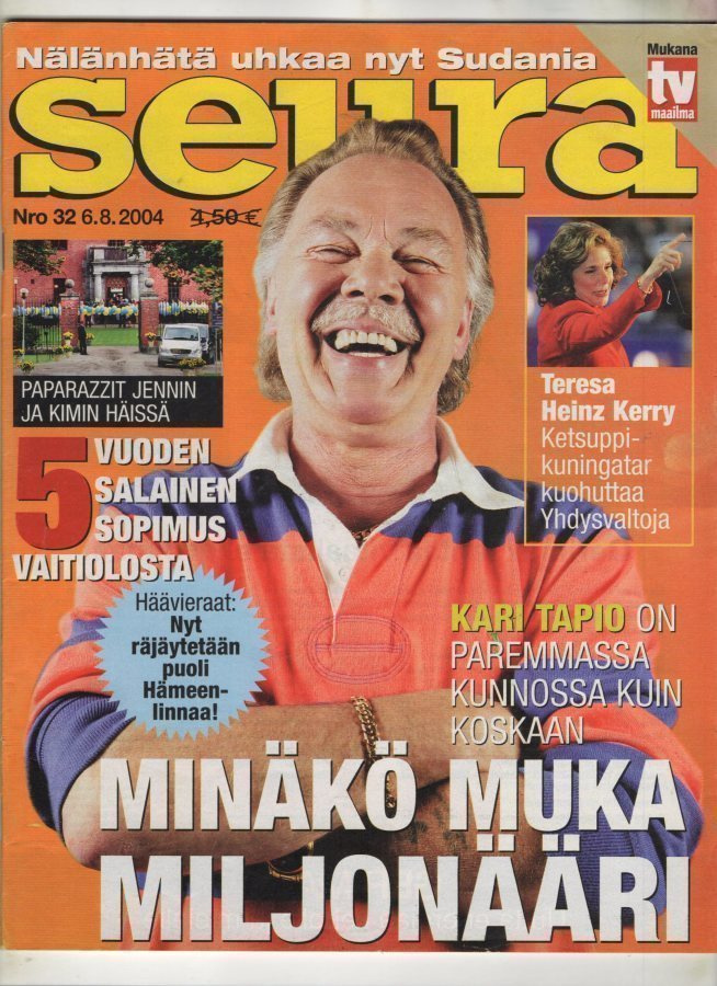 Seura n:o 32 2004 Kari Tapio. Teressa. Paparazzit häissä.