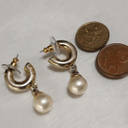 vintage Cabochon helmi korvakorut emaloitu gold plated - pikkukuva 4