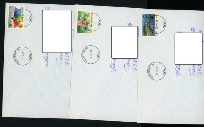 FDC 1989 Kolme kuorta Tampere-leimoilla ( Erä3)
