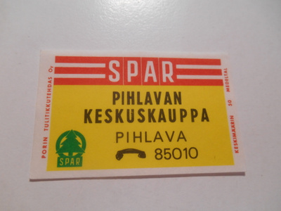 TT Etiketti SPAR Pihlavan Keskuskauppa Pihlava
