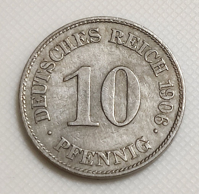 Saksa 10 Pfennig 1906E