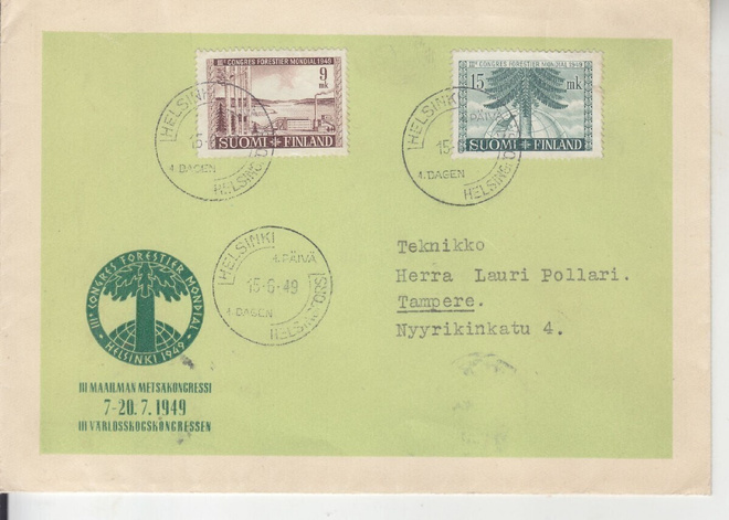 FDC 1949 Metsämerkit