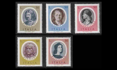 Italia 1442-6 ** Taiteilijoiden muotokuvia (1974)