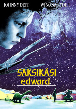 Saksikäsi Edward 1990 Tim Burton.  Johnny Depp, Winona Ryder