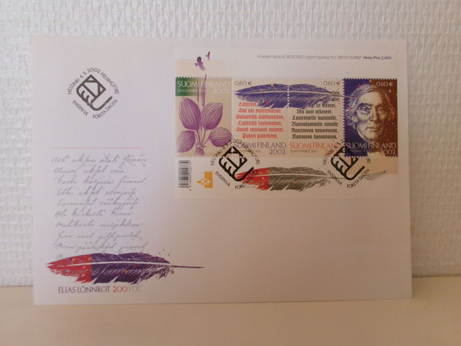 FDC- ensipäiväkuori - Elias Lönnrot - 2002