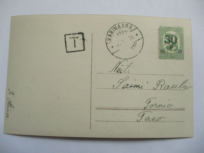 1925 Karihaara lunastuskortti Tornioon