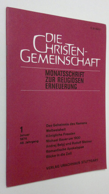 Die Christen-Gemeinschaft 1/1976 : Monatsschrift zur reli...
