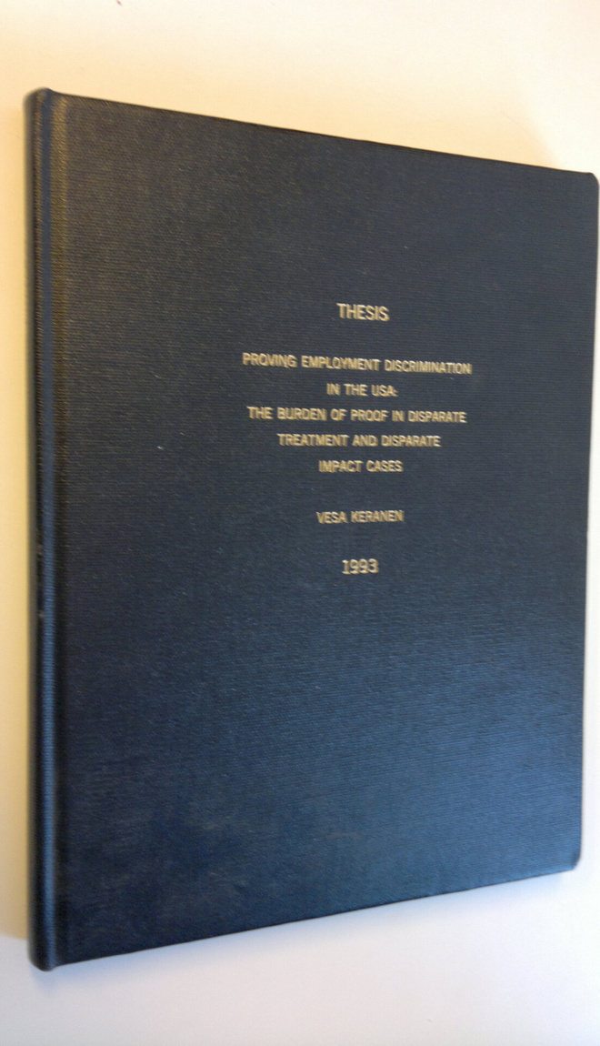 Vesa Keranen : Proving employment discrimination in the U...